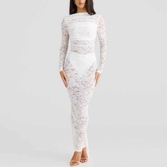 💃 Sexy Backless Lace Maxi Dresses - Graceful lace, sexy backless design, perfect for summer vibes!